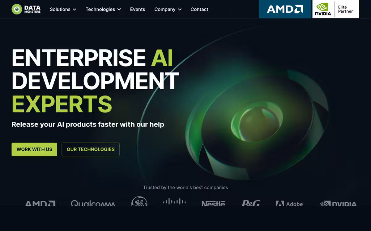 Data Monsters homepage screenshot
