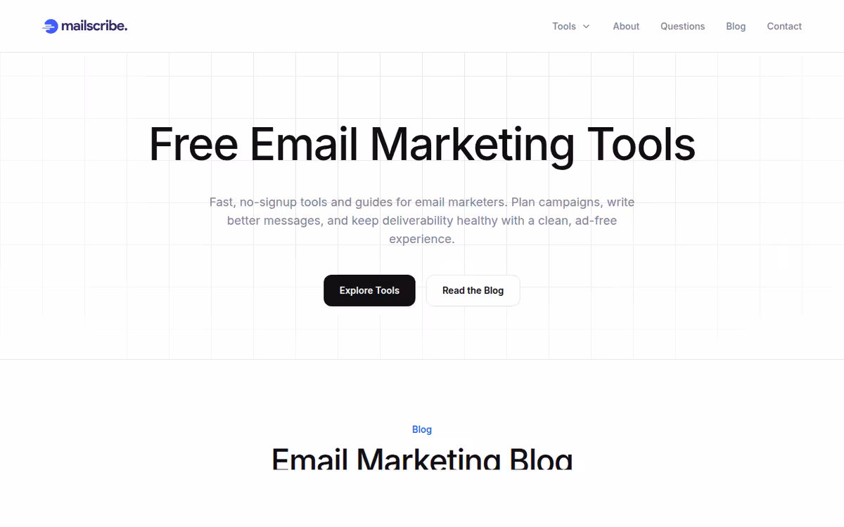 Mailmaker by Mailscribe homepage screenshot