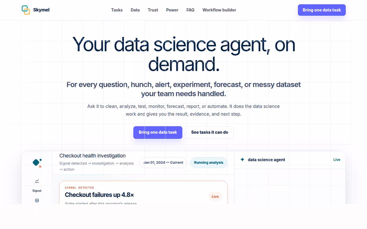 Skymel ADK (Agent Development Kit) homepage screenshot