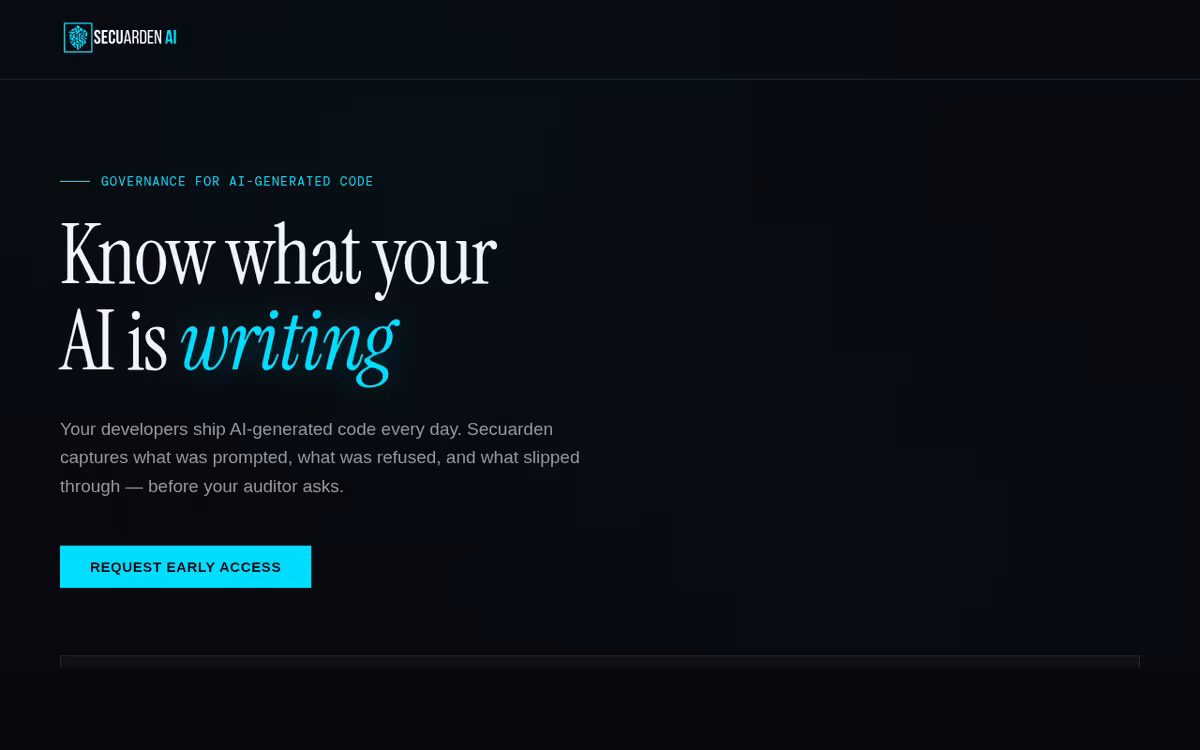 Secuarden homepage screenshot