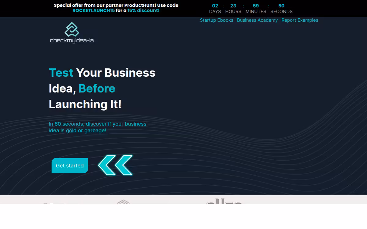CheckMyIdea homepage screenshot