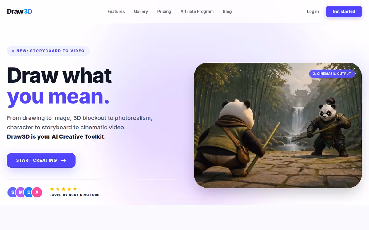 Draw3D homepage screenshot
