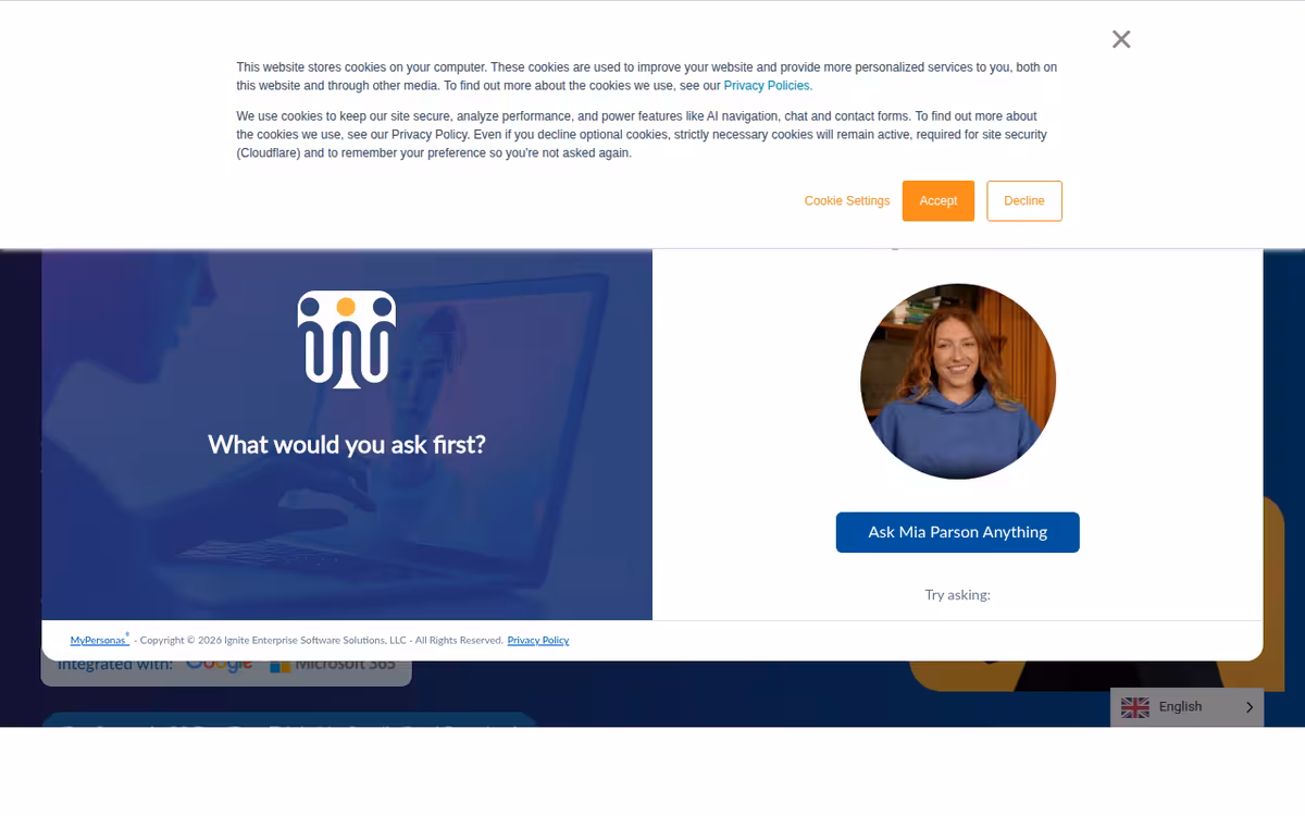 MyPersonas homepage screenshot