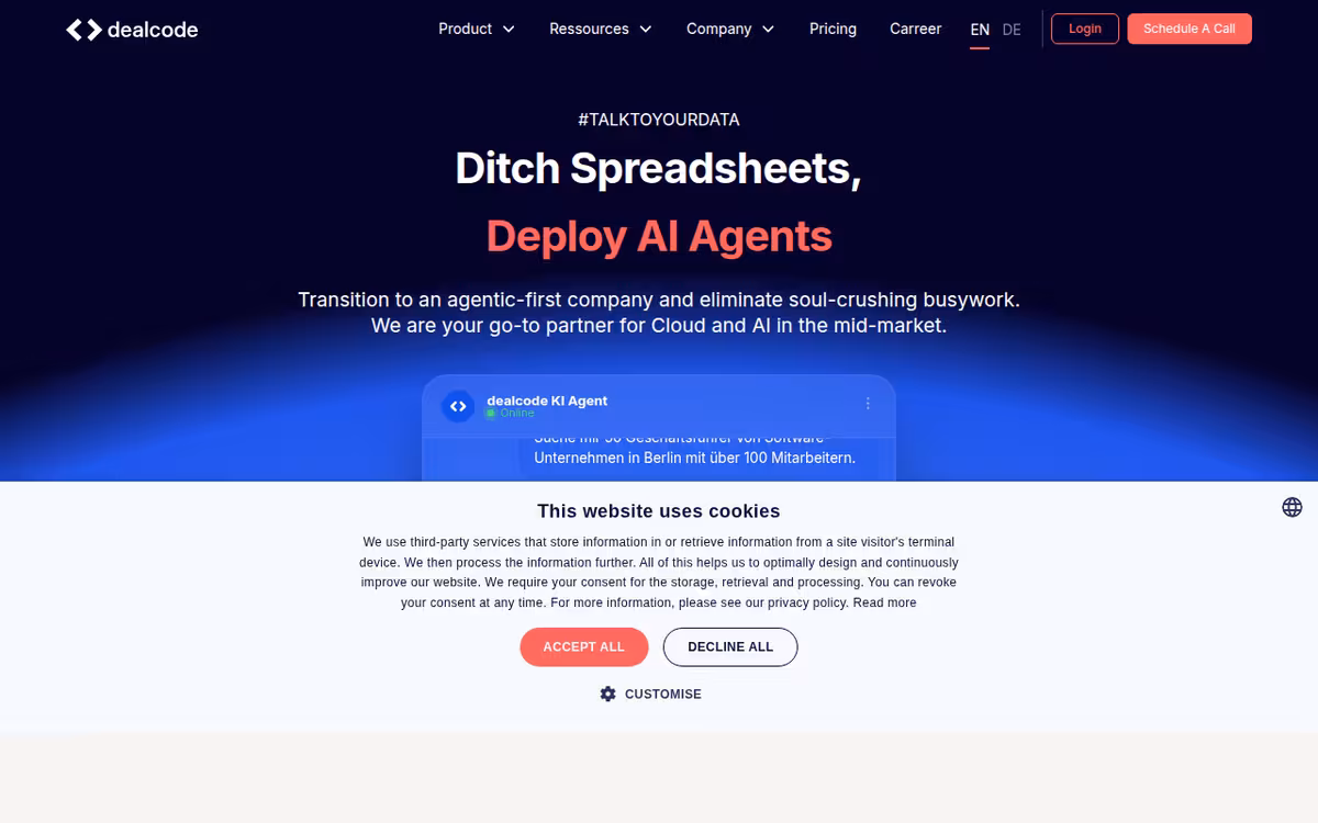 Deal Code homepage screenshot
