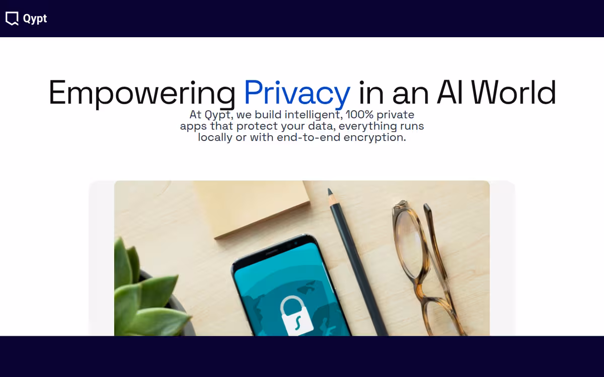 Qypt AI homepage screenshot