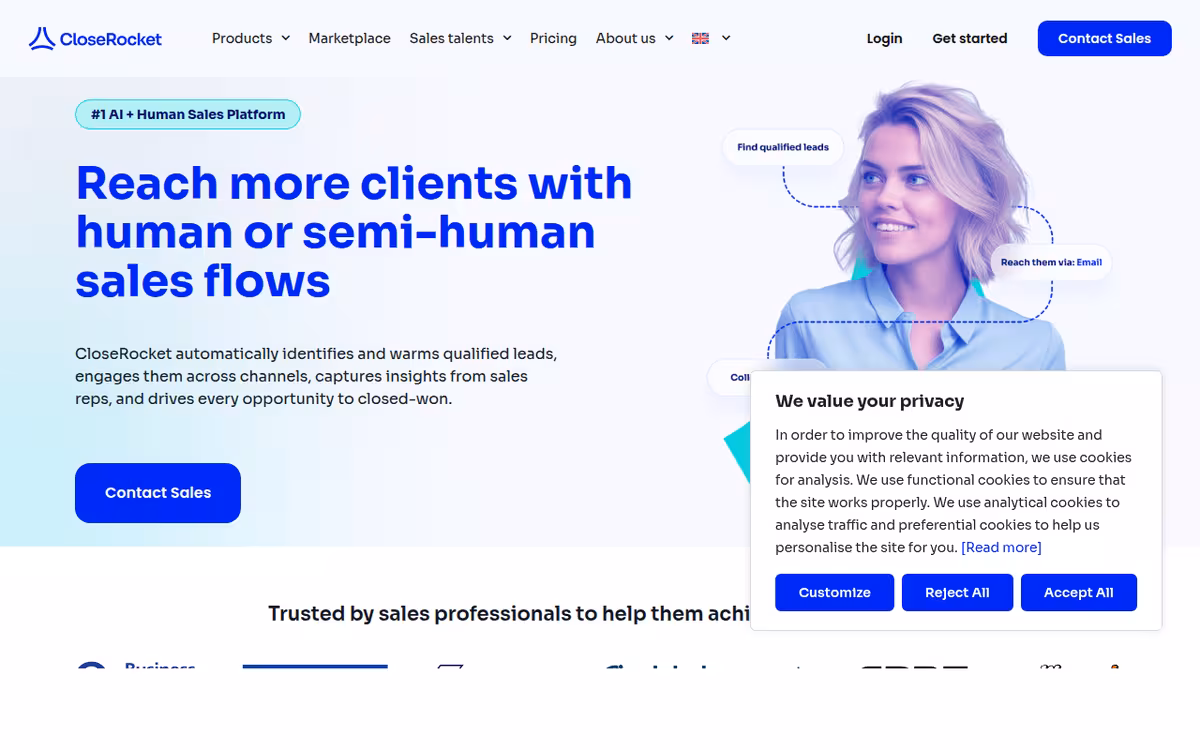 CloseRocket homepage screenshot