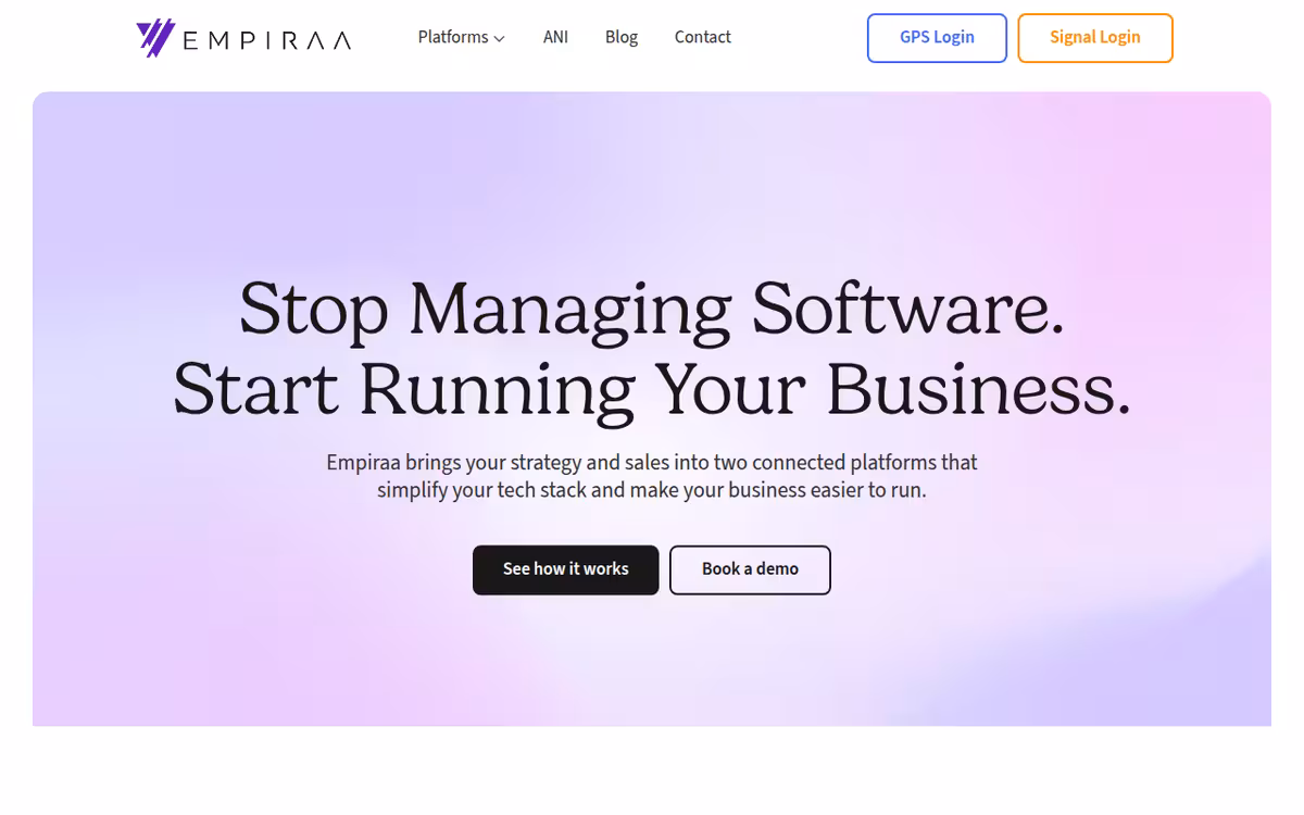 Empiraa homepage screenshot