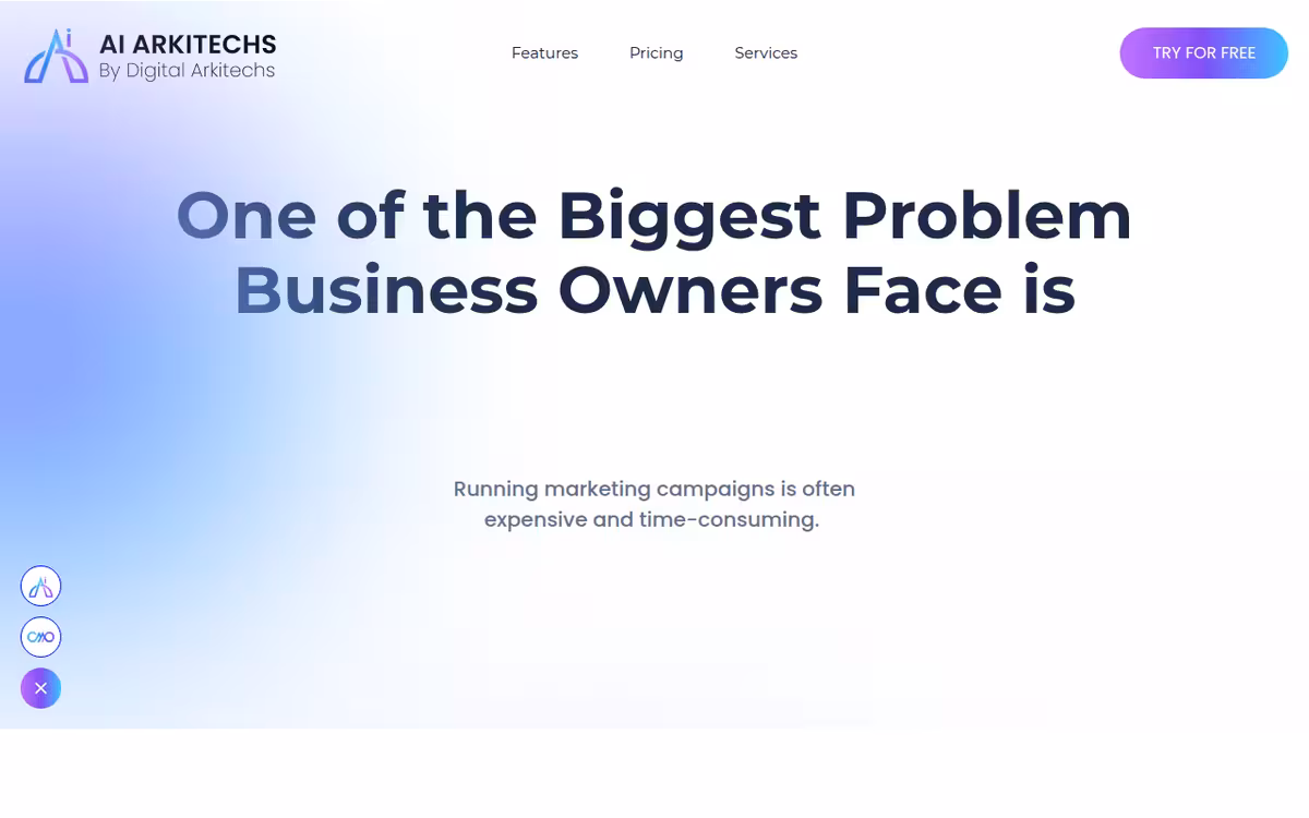 AI Arkitechs homepage screenshot