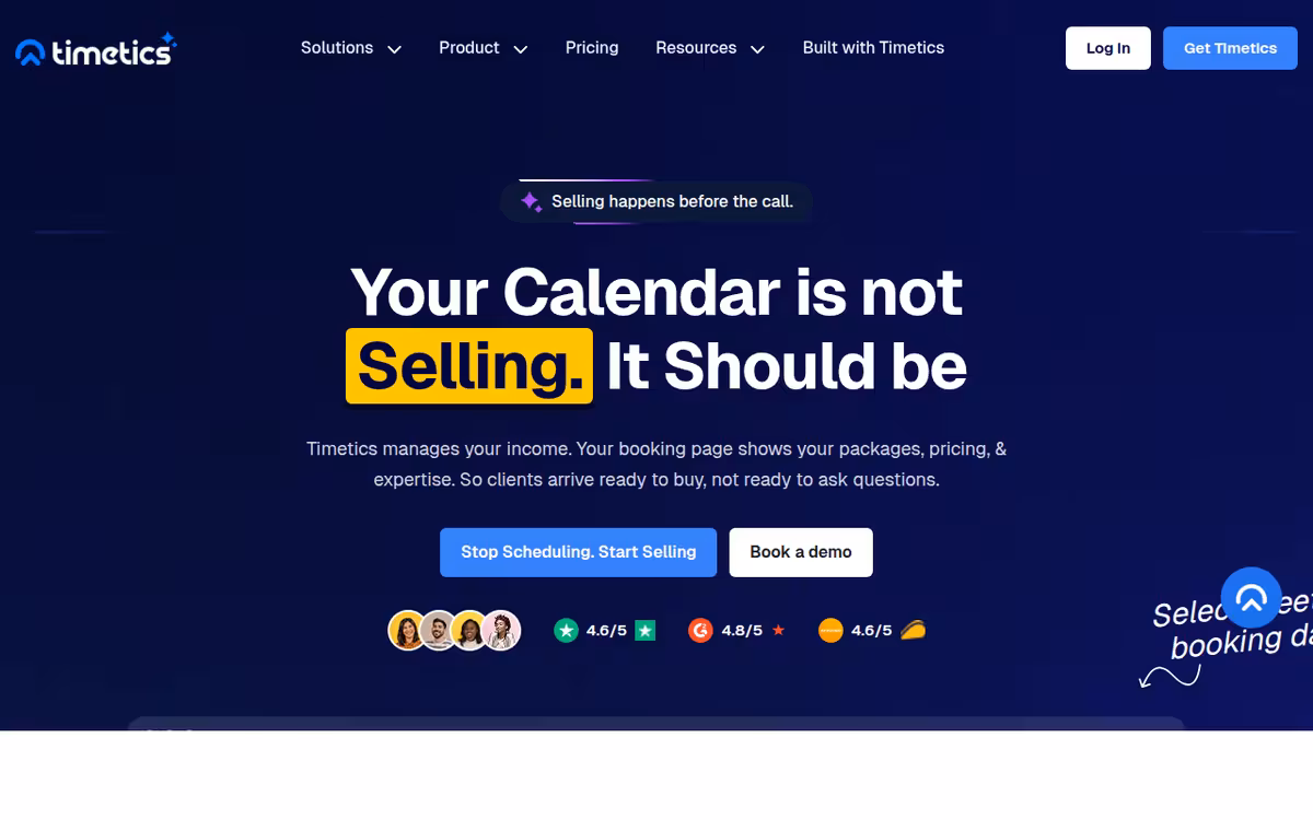 Timetics.ai homepage screenshot