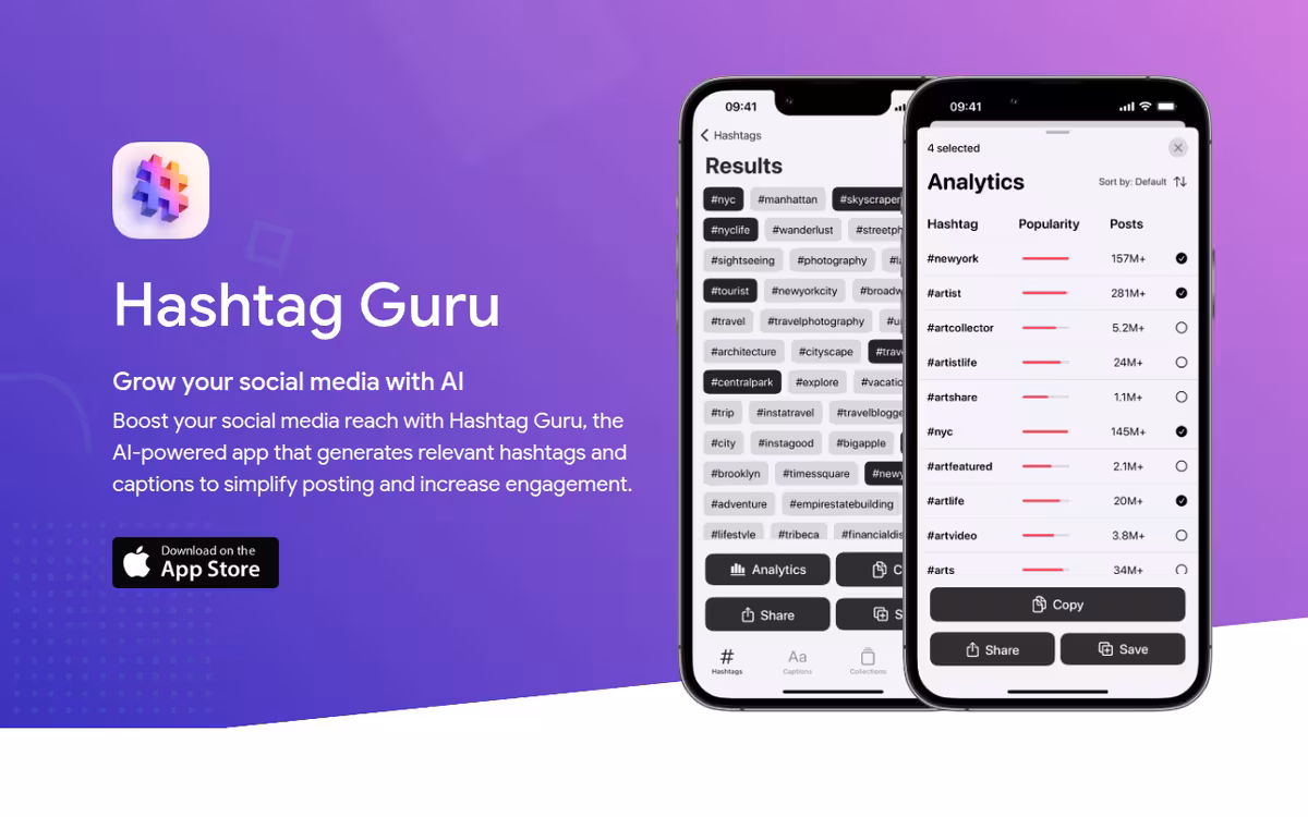 Hashtag Guru homepage screenshot