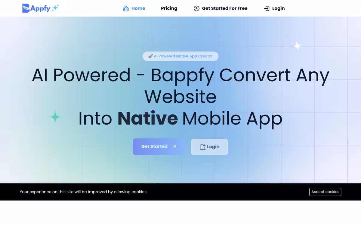 Bappfy homepage screenshot