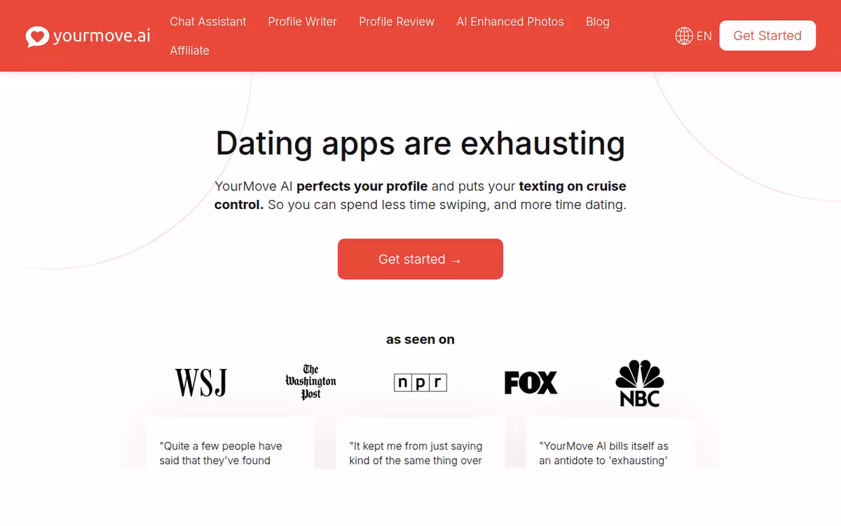 YourMove homepage screenshot