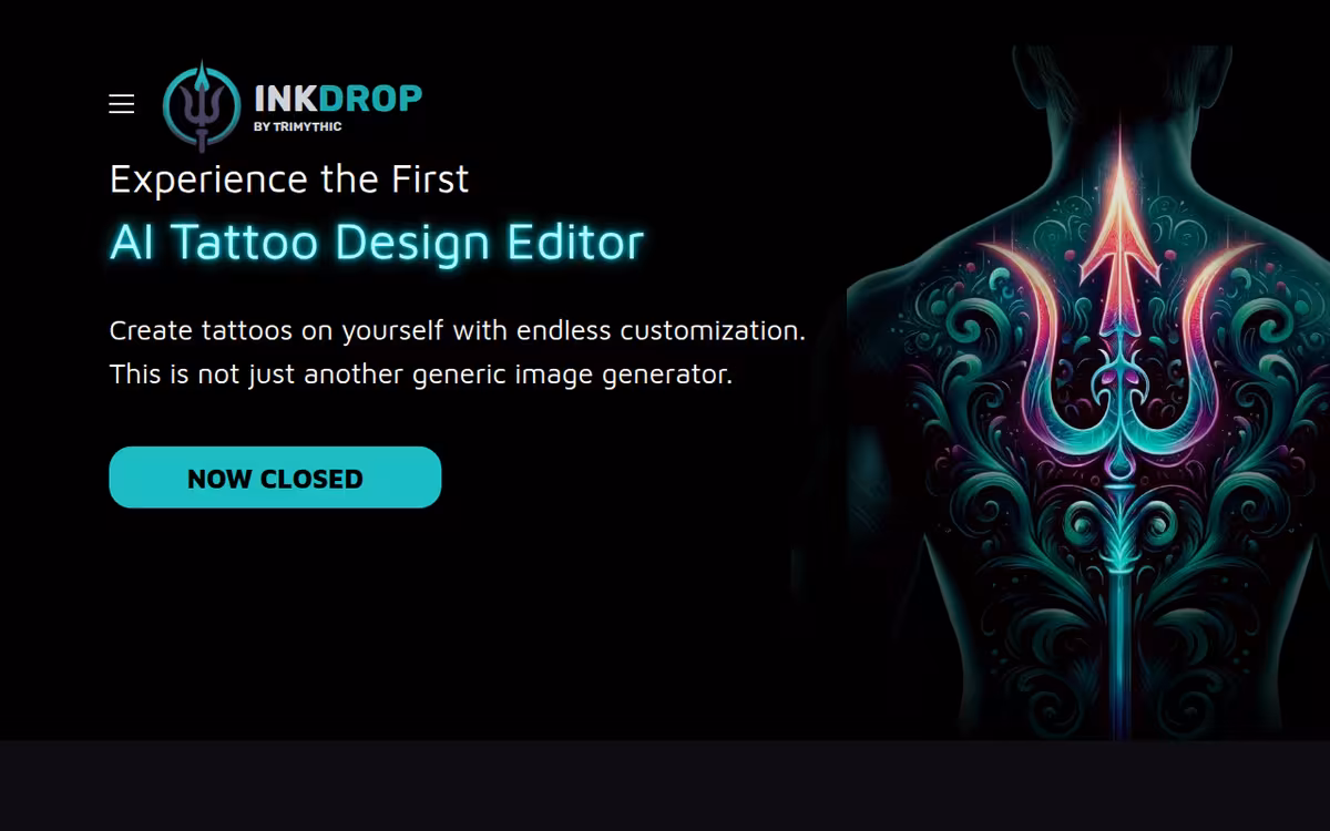 InkDrop homepage screenshot