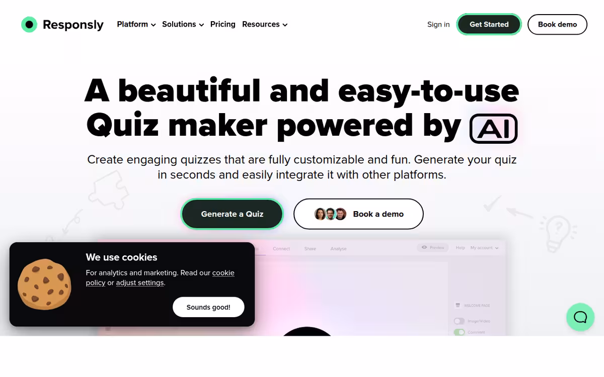 Responsly homepage screenshot