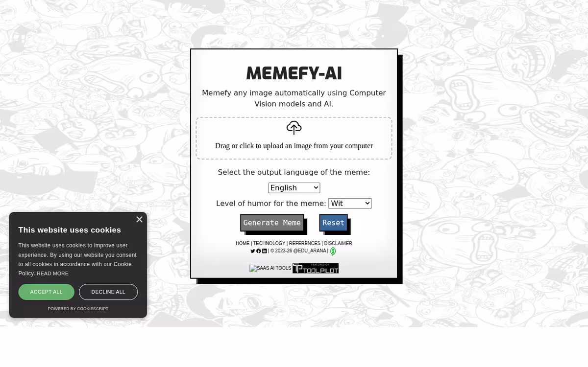 MemefyAI homepage screenshot