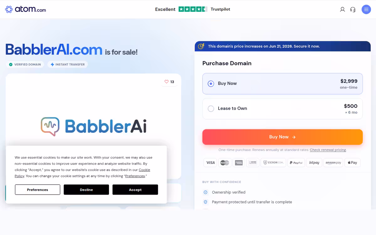 BabblerAI homepage screenshot
