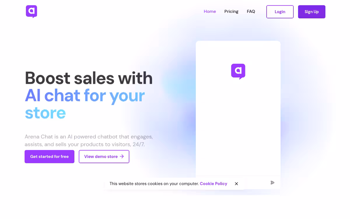 ArenaChat homepage screenshot
