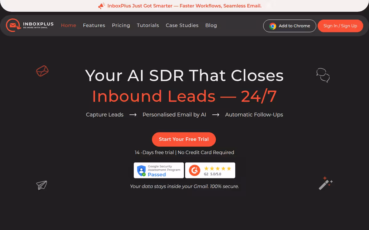InboxPlus homepage screenshot