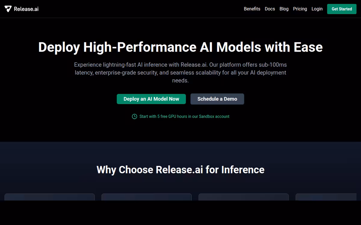 Release.ai homepage screenshot