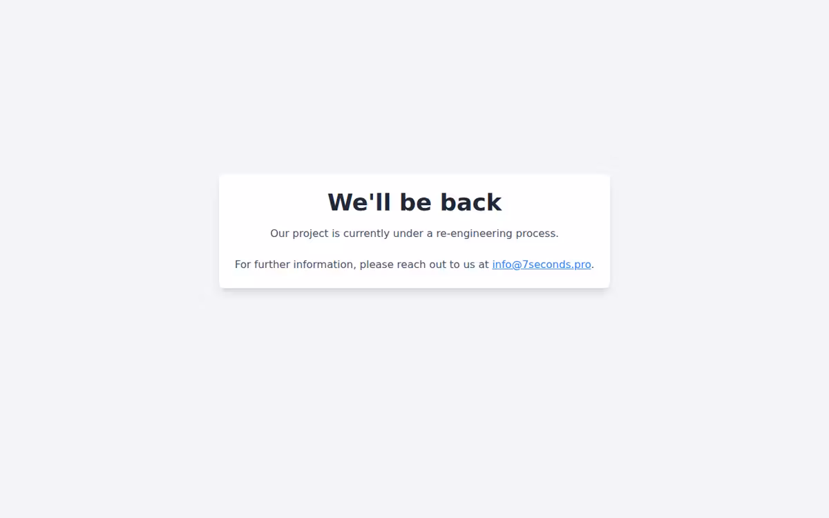 7Seconds Pro homepage screenshot