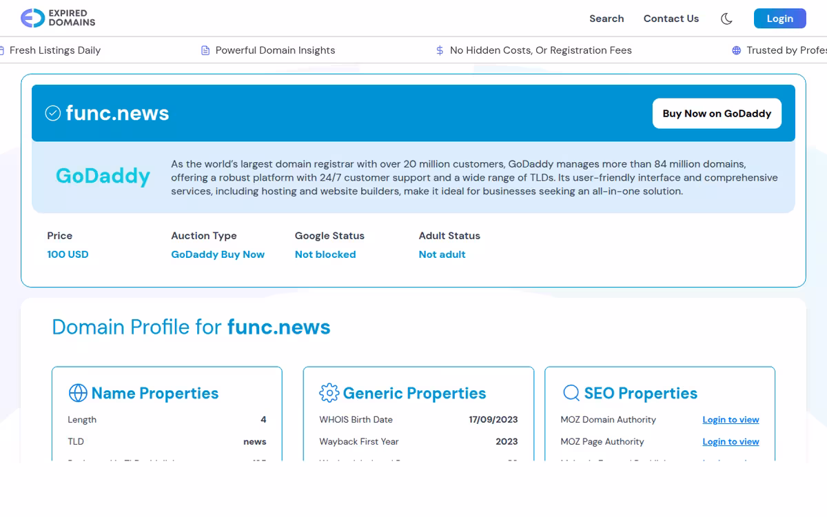 Func News homepage screenshot