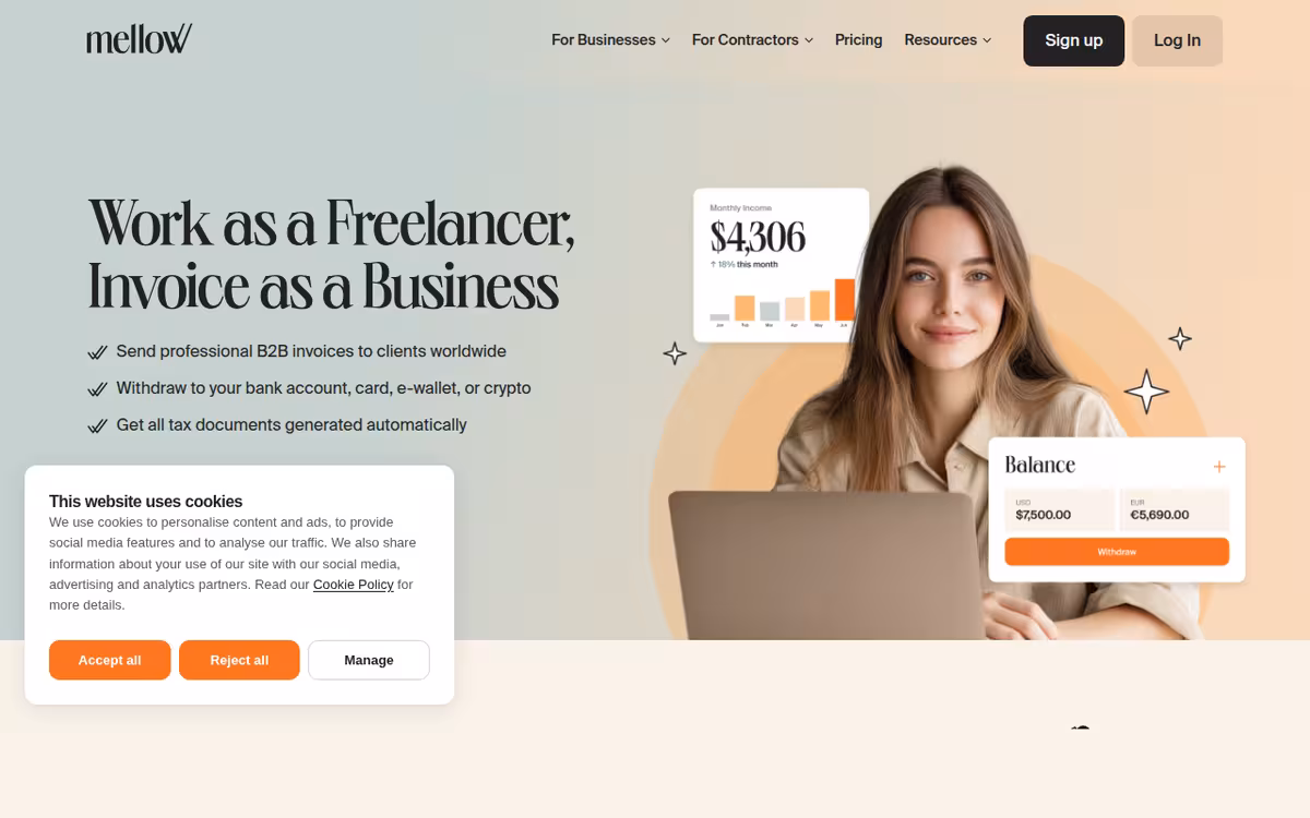 Dextra homepage screenshot