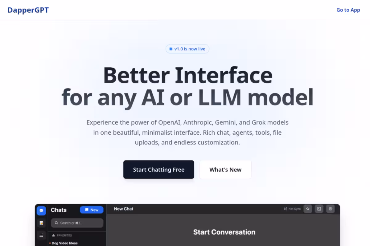 DapperGPT homepage screenshot