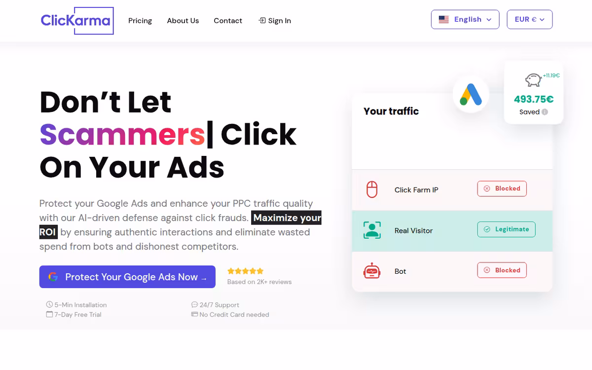 ClicKarma homepage screenshot