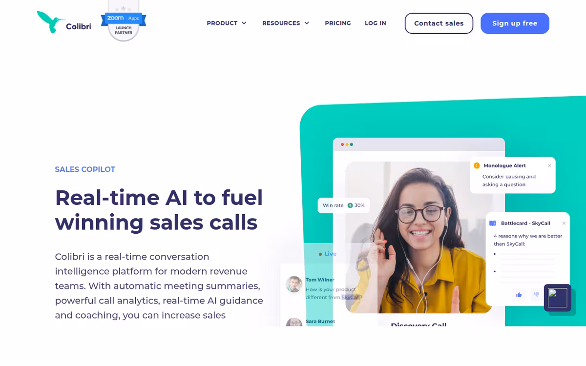 Colibri.ai homepage screenshot