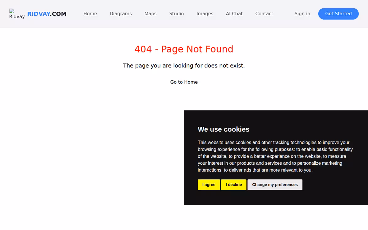 Ridvay homepage screenshot
