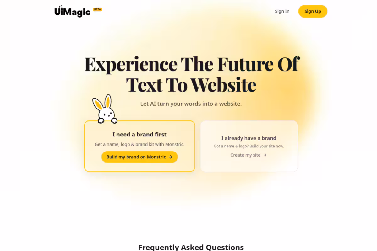 UiMagic homepage screenshot