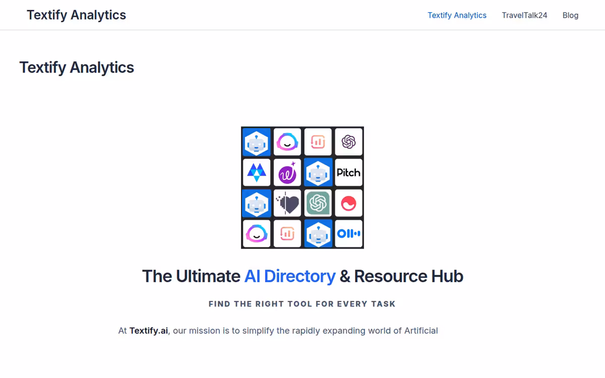 Textify homepage screenshot
