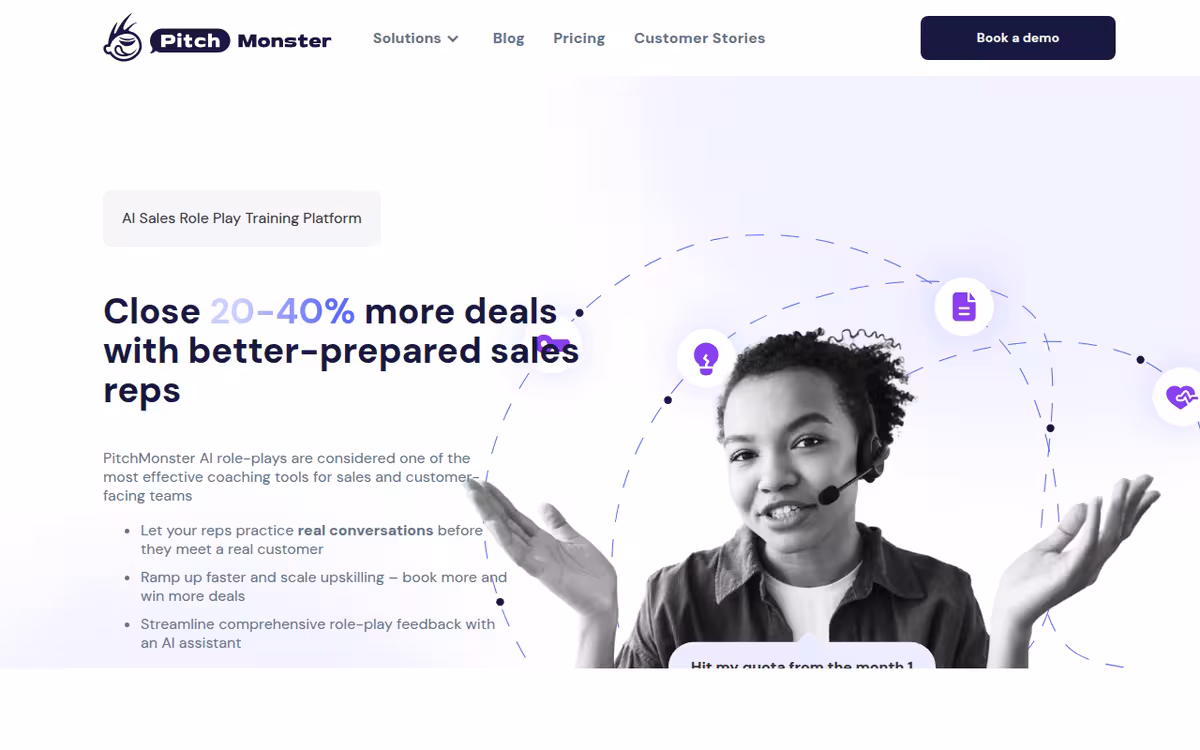 PitchMonster homepage screenshot