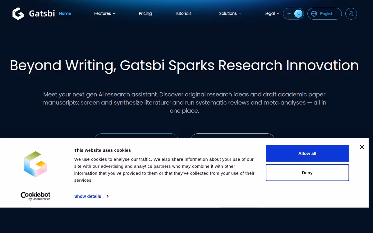 Gatsbi AI homepage screenshot