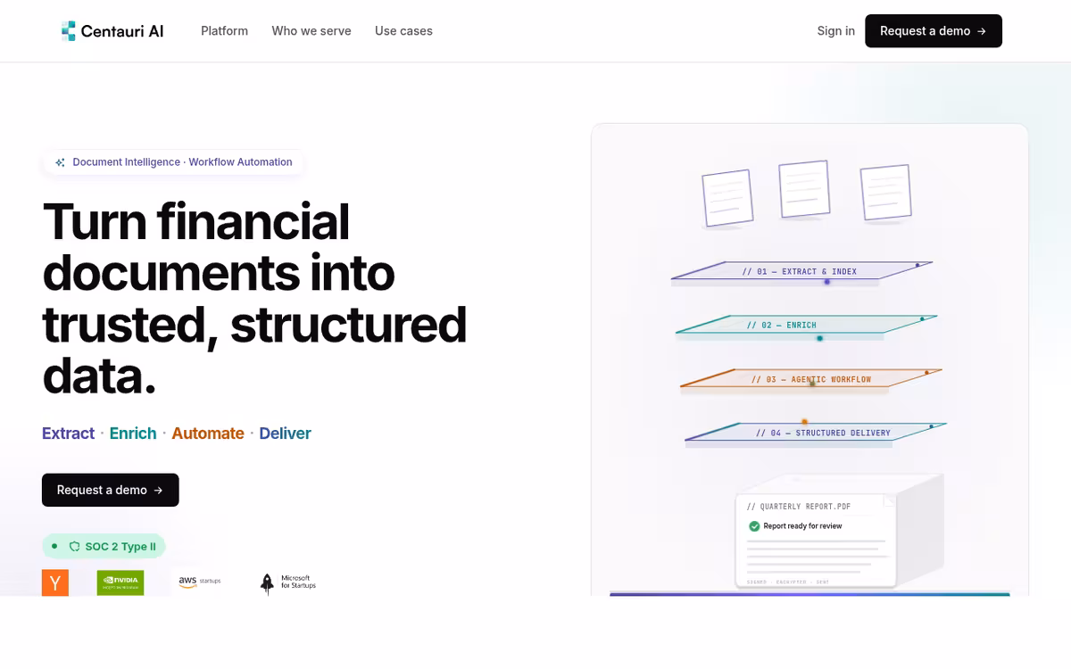Centauri AI homepage screenshot