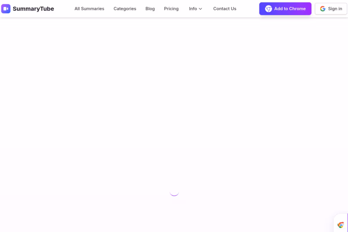SummaryTube.com homepage screenshot