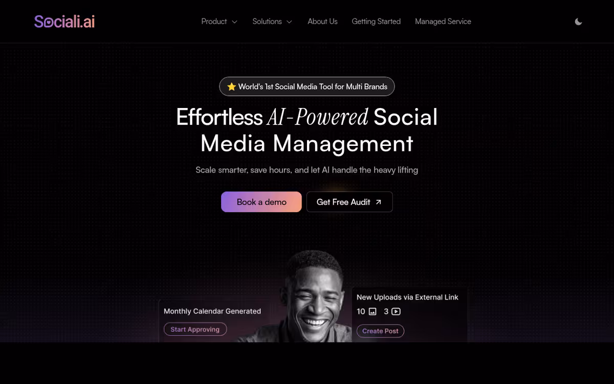 BrandSocial homepage screenshot
