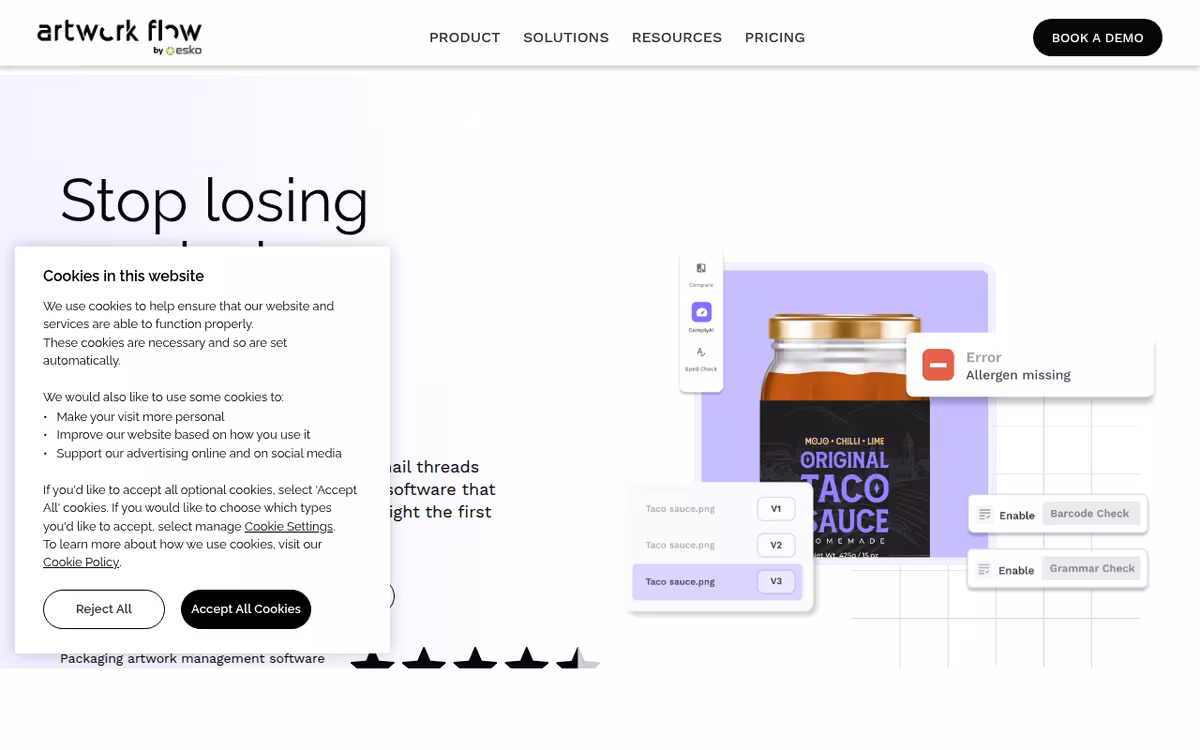 Artwork Flow homepage screenshot