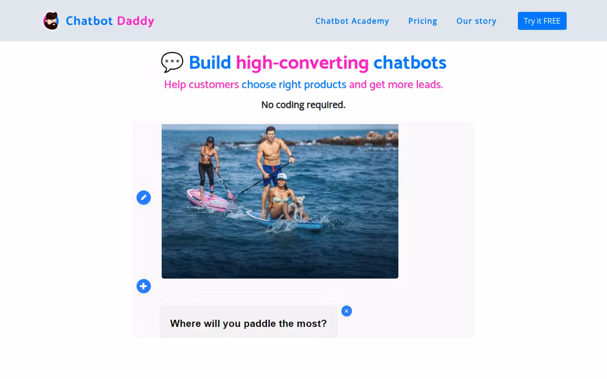 Chatbot Daddy homepage screenshot