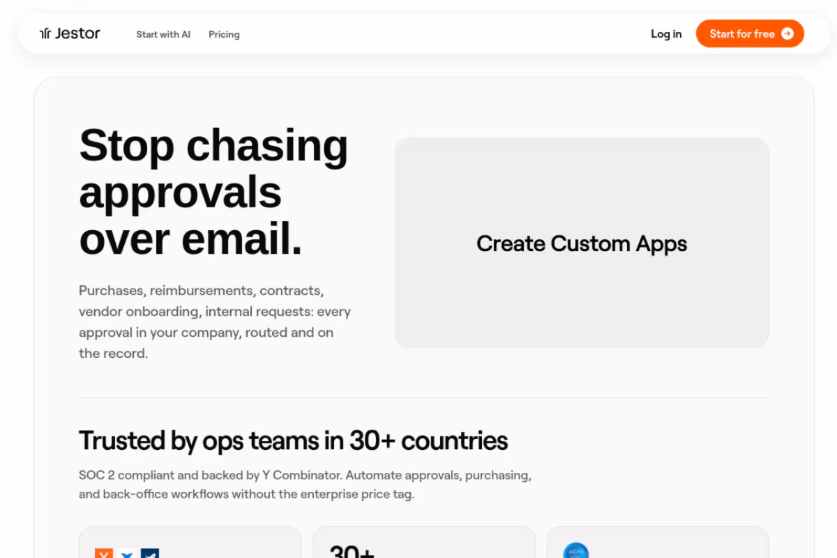 Jestor homepage screenshot