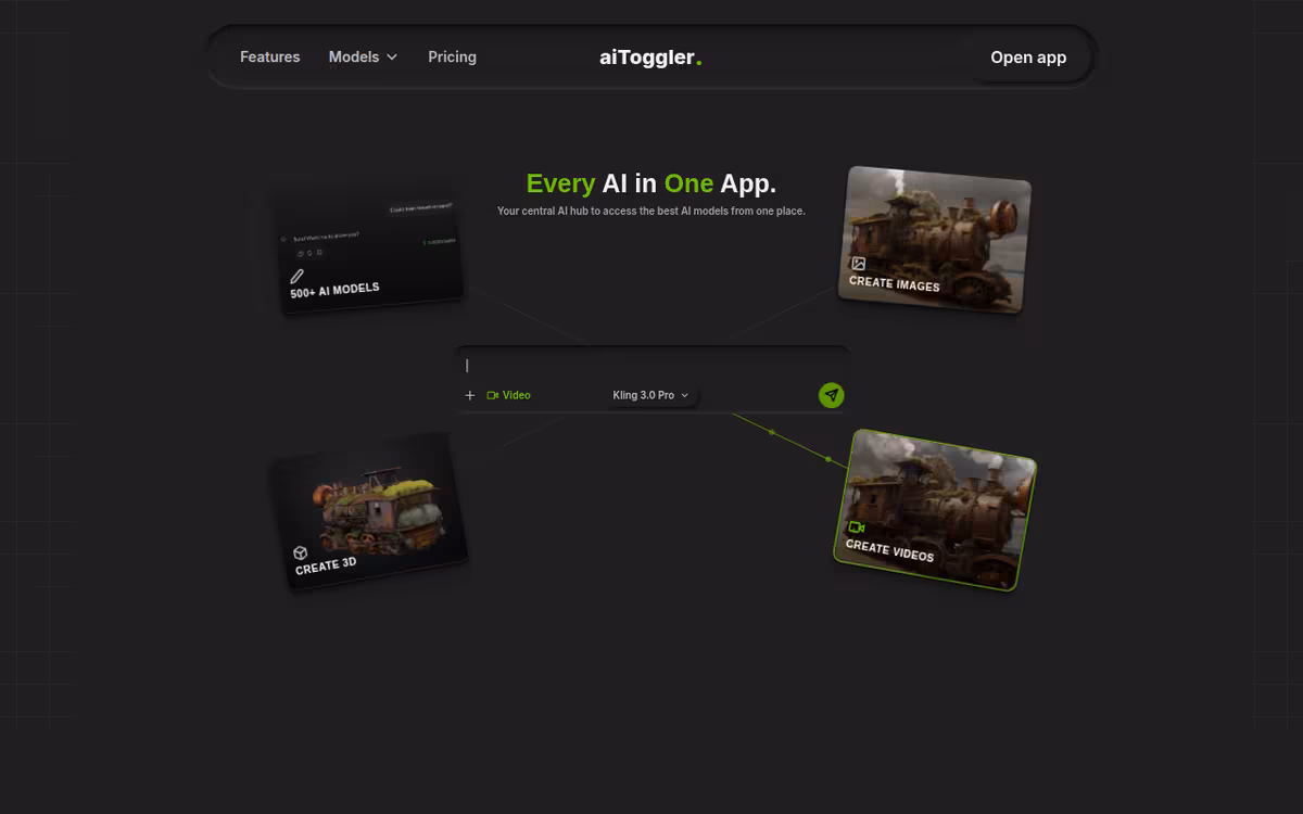 aiToggler homepage screenshot