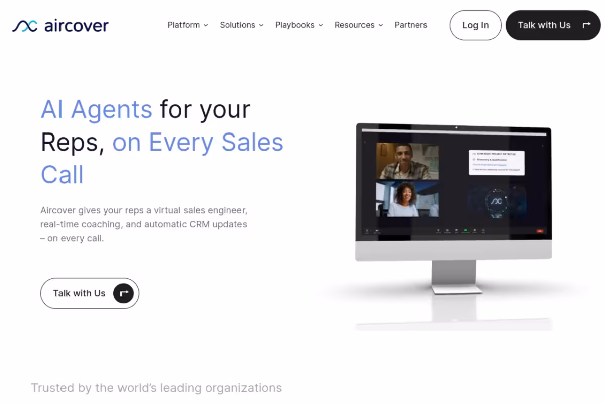 Aircover homepage screenshot
