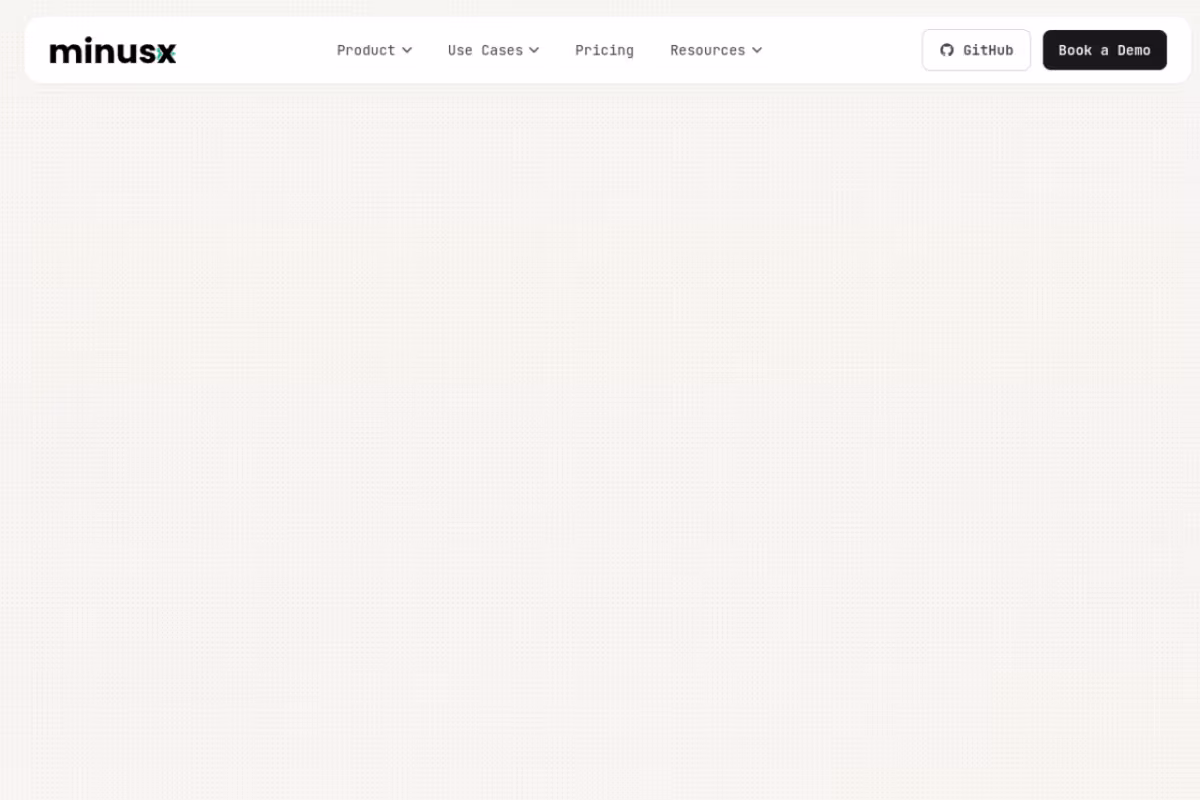 MinusX homepage screenshot