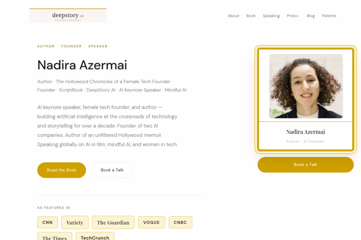 DeepStory homepage screenshot