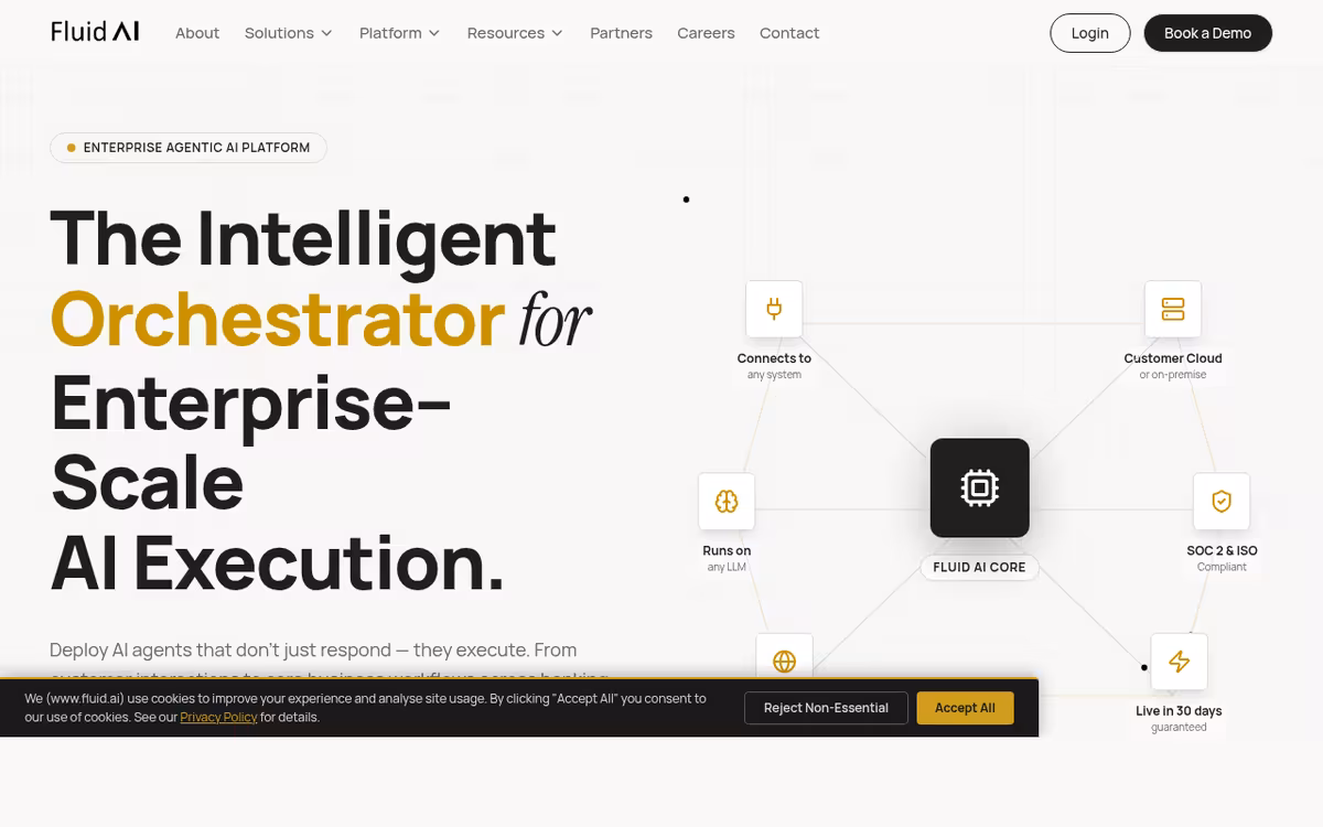 Fluid AI homepage screenshot