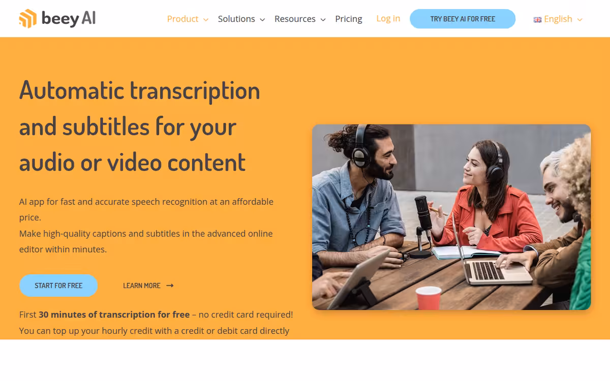 Beey homepage screenshot