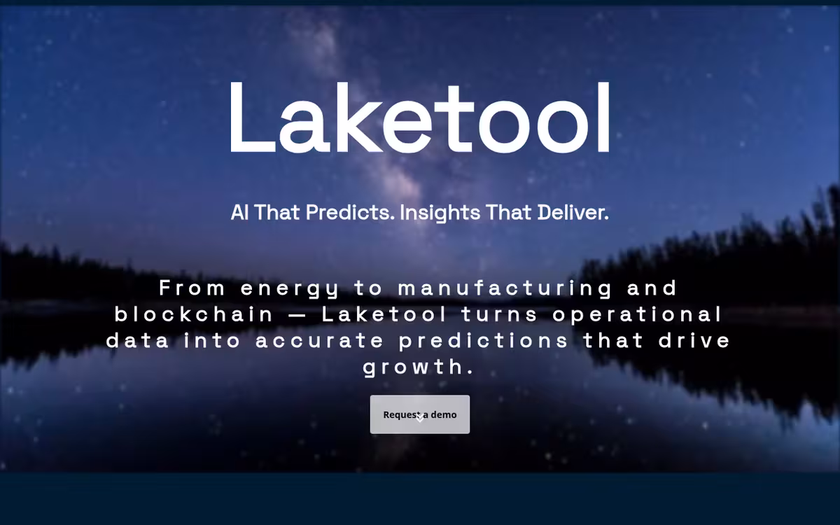 Laketool homepage screenshot