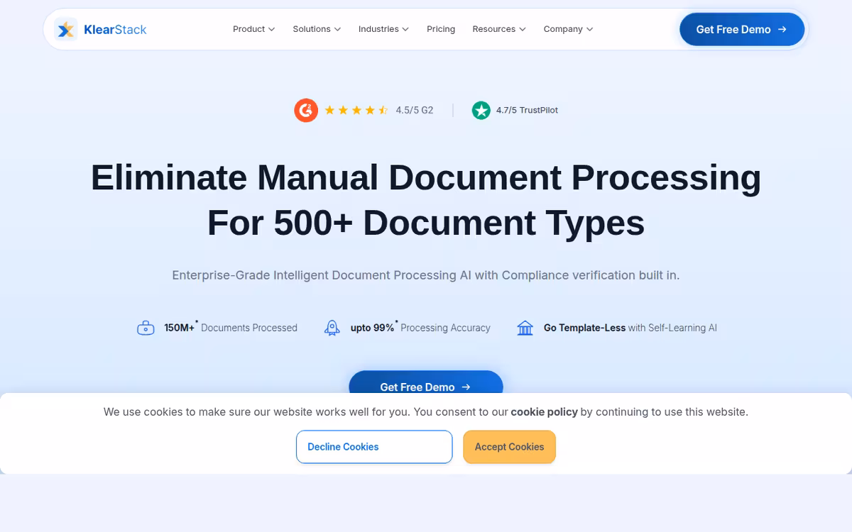 KlearStack homepage screenshot