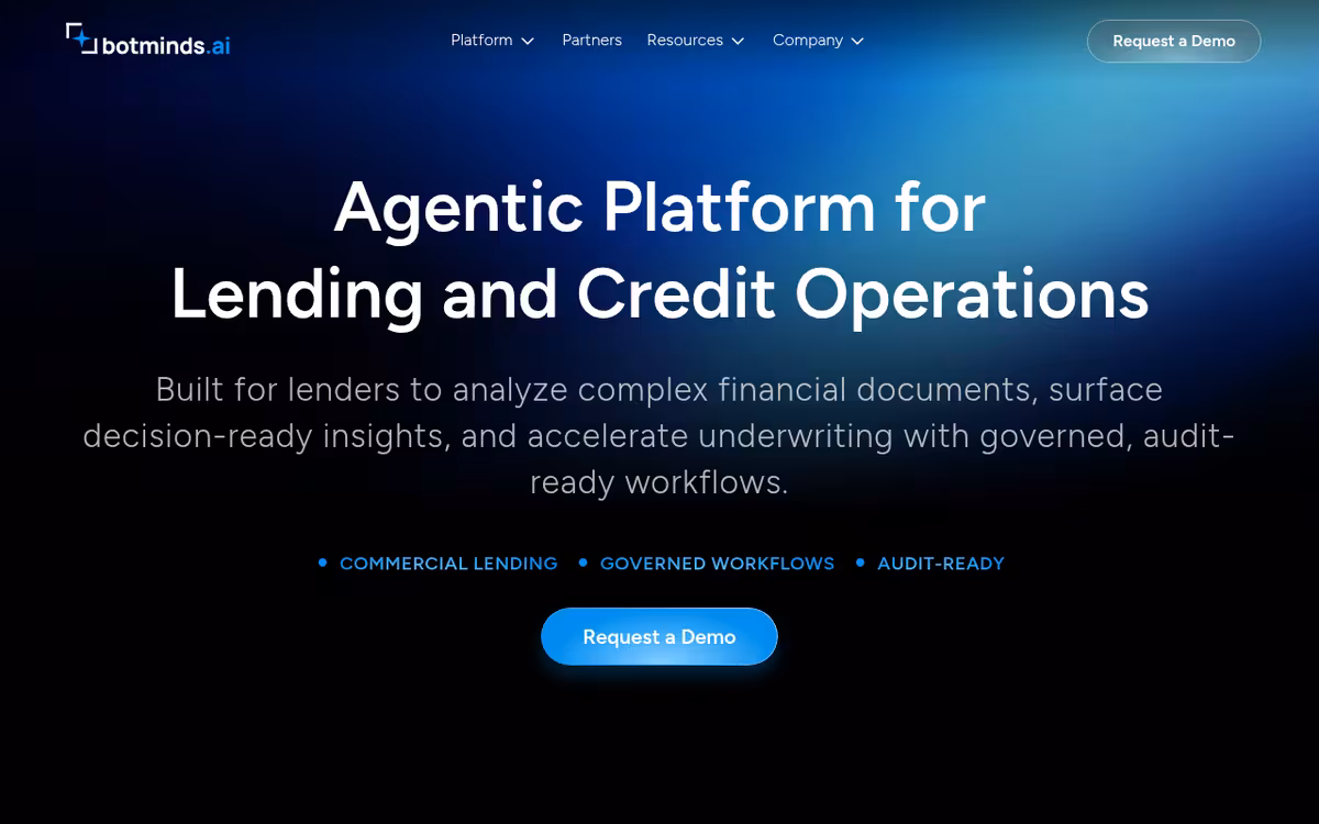 Botminds homepage screenshot