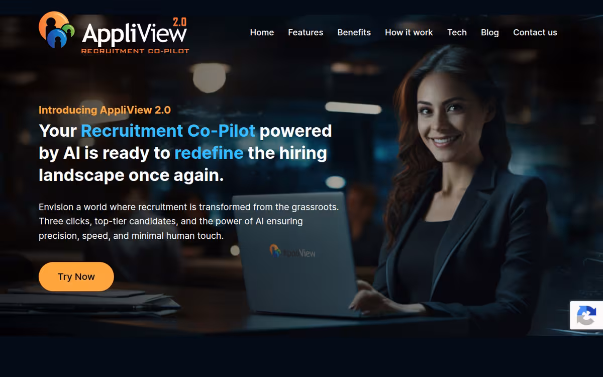 AppliView homepage screenshot